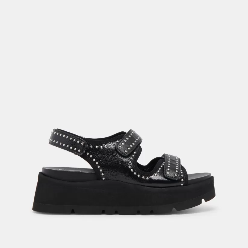 Sandals | Dolce Vita DUBAI STUD SANDALS MIDNIGHT CRINKLE PATENT MIDNIGHTCRINKLEPATENT