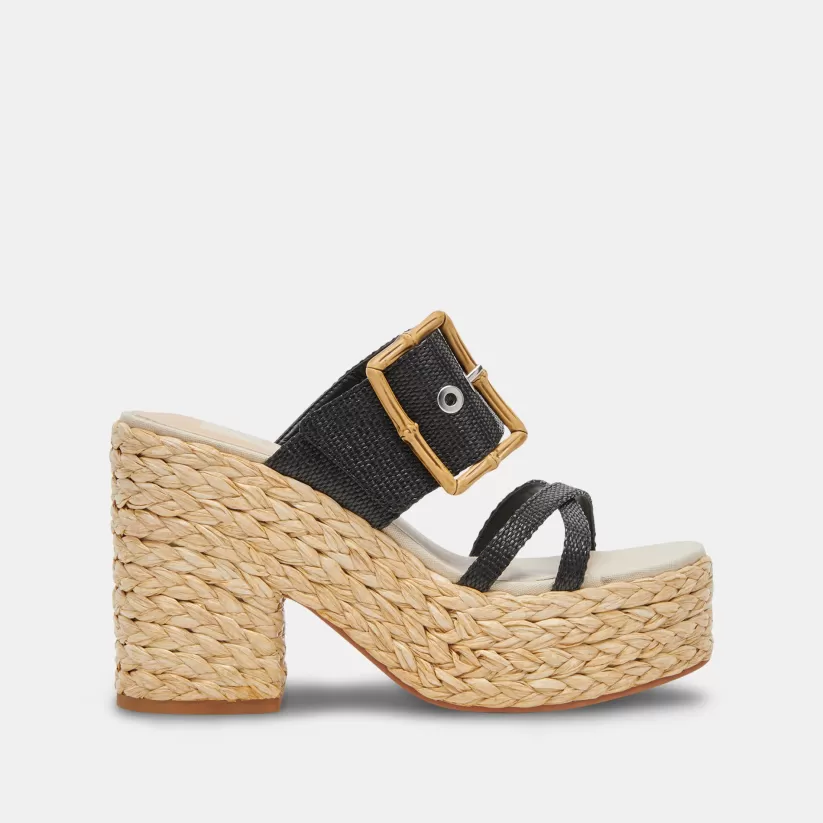 Sandals | Heels | Dolce Vita EDWINA HEELS ONYX RAFFIA ONYXRAFFIA