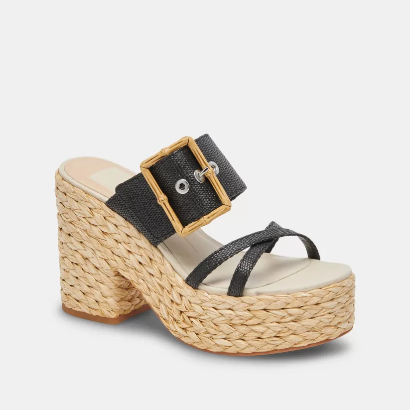 Sandals | Heels | Dolce Vita EDWINA HEELS ONYX RAFFIA ONYXRAFFIA