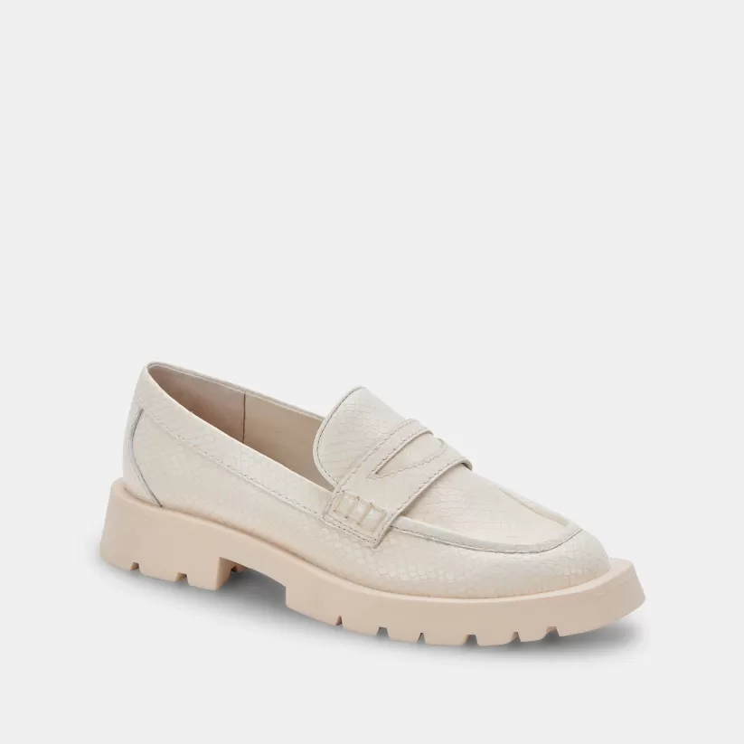 Wide Widths | Dolce Vita ELIAS WIDE FLATS IVORY EMBOSSED LEATHER IVORYEMBOSSEDLEATHER