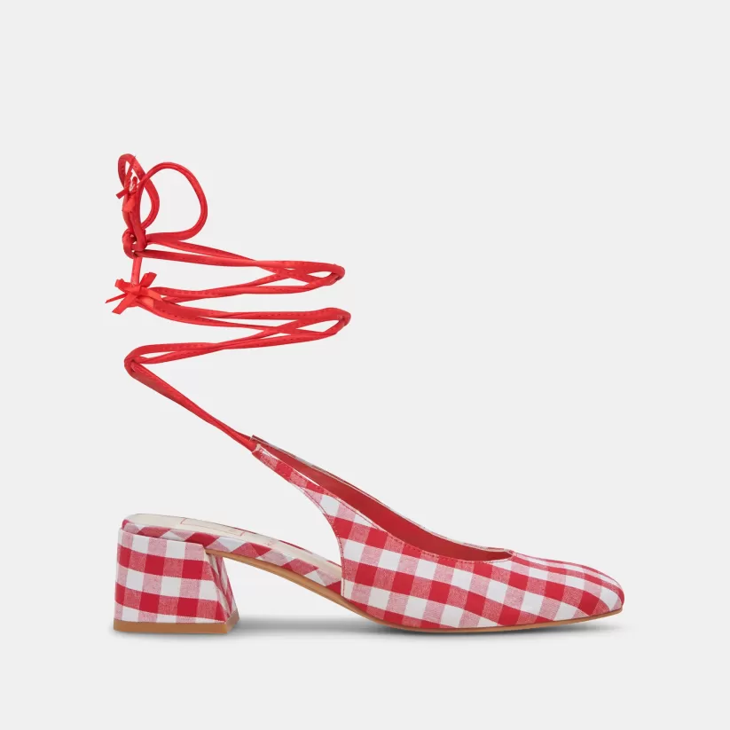 Heels | Dolce Vita ELODIE HEELS WHITE RED GINGHAM WHITEREDGINGHAM
