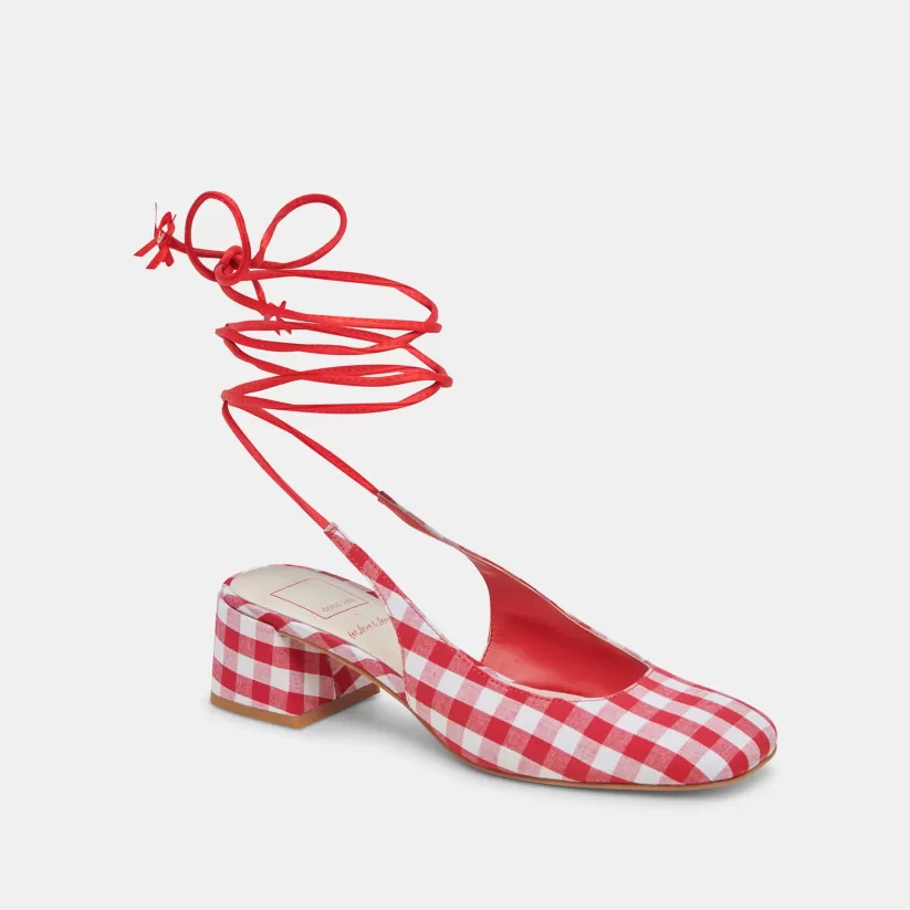 Heels | Dolce Vita ELODIE HEELS WHITE RED GINGHAM WHITEREDGINGHAM