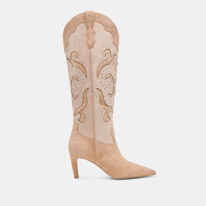 Western Inspired | Dolce Vita FINLEY STUD BOOTS CAMEL SUEDE CAMELSUEDE