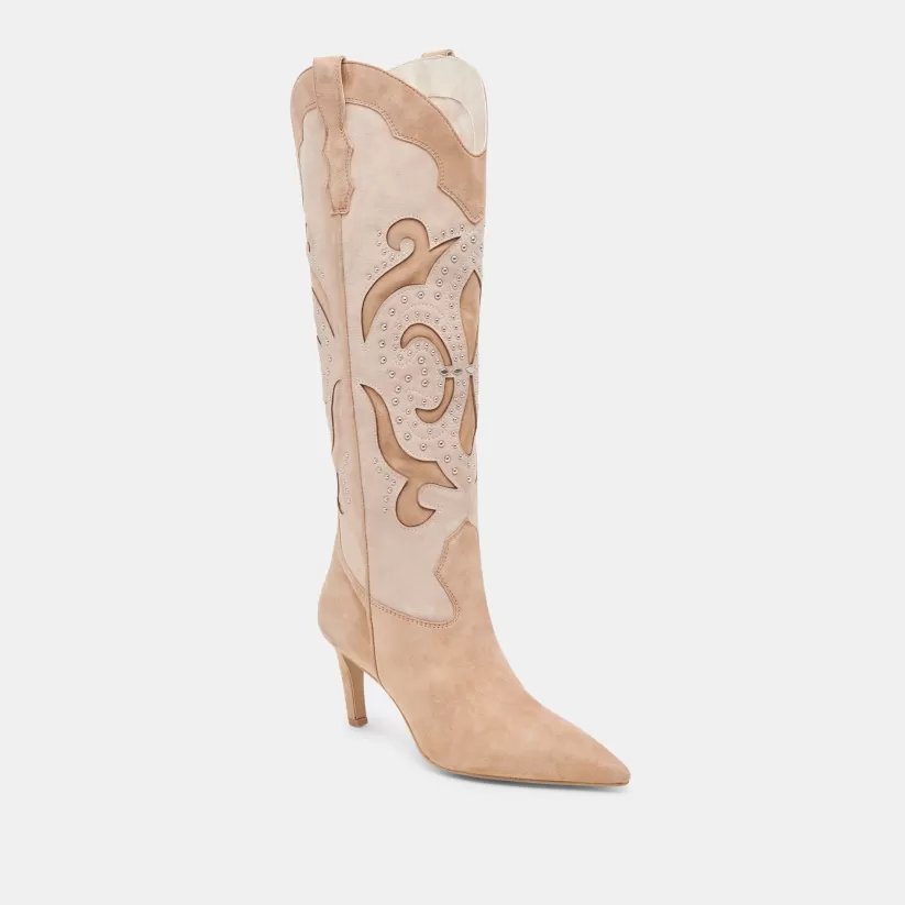 Western Inspired | Dolce Vita FINLEY STUD BOOTS CAMEL SUEDE CAMELSUEDE