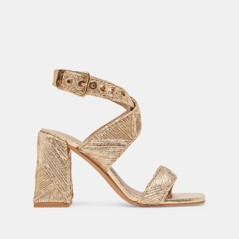 Make It Metallic | Heels | Dolce Vita FINNY DECO HEELS GOLD WOVEN STELLA GOLDWOVENSTELLA