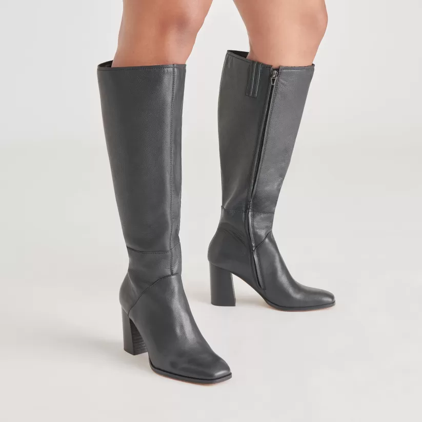 Wide Calf | Dolce Vita FYNN WIDE CALF BOOTS ONYX LEATHER ONYXLEATHER