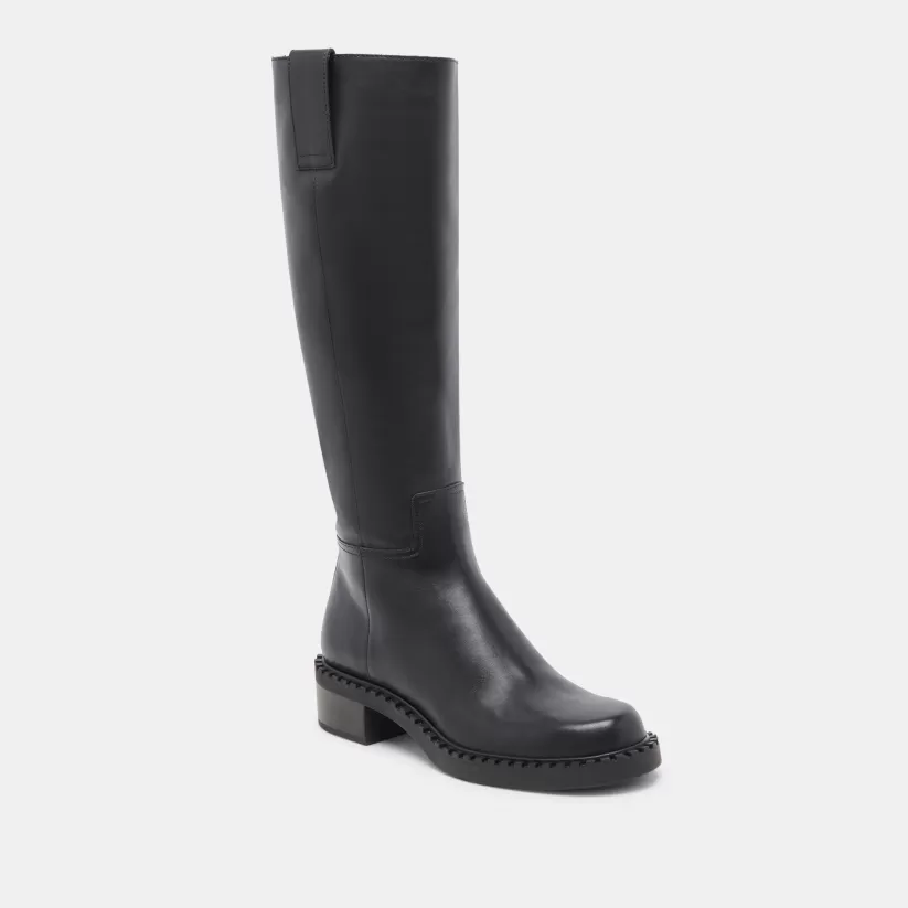 Tall Boots | Wide Calf | Dolce Vita GLORY H2O WIDE CALF BOOTS BLACK LEATHER BLACKLEATHER