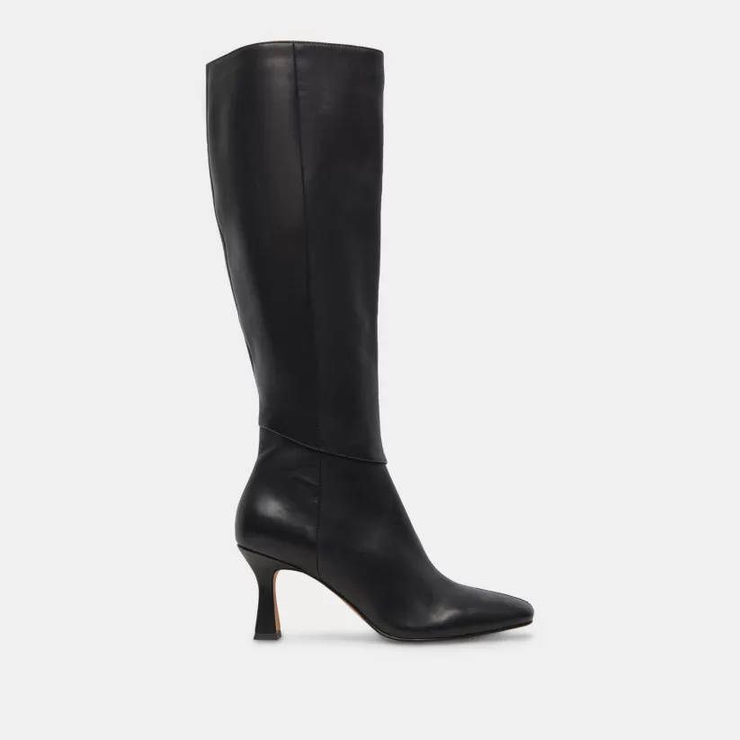 Tall Boots | Extra Wide Calf | Dolce Vita GYRA EXTRA WIDE CALF BOOTS BLACK LEATHER BLACKLEATHER