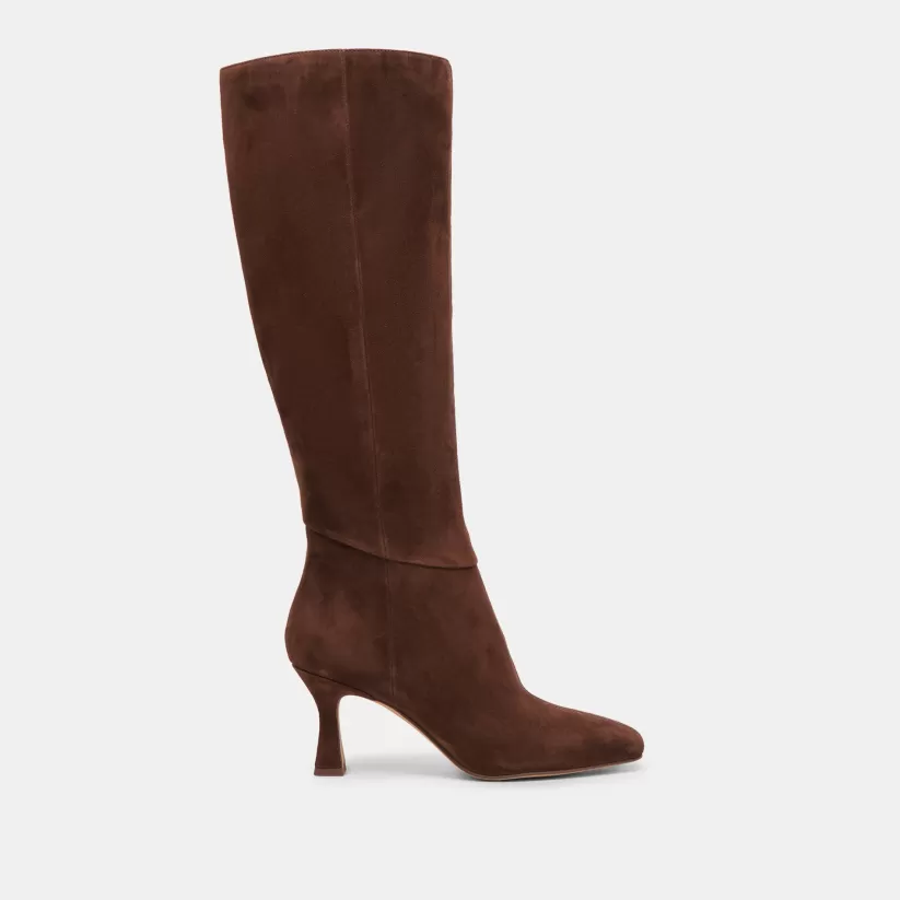 Tall Boots | Extra Wide Calf | Dolce Vita GYRA EXTRA WIDE CALF BOOTS DK BROWN SUEDE DKBROWNSUEDE