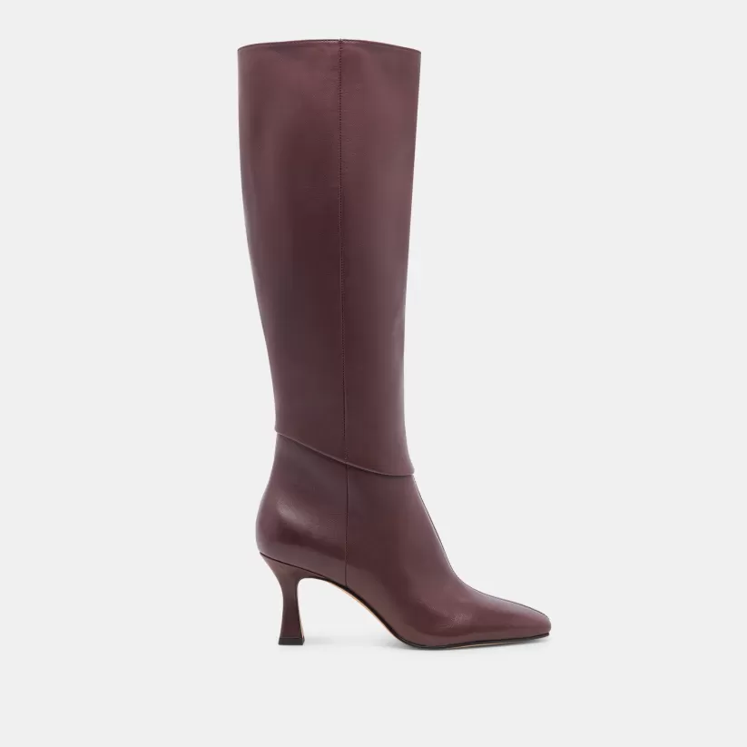 Tall Boots | Wide Calf | Dolce Vita GYRA WIDE CALF BOOTS WINE LEATHER WINELEATHER