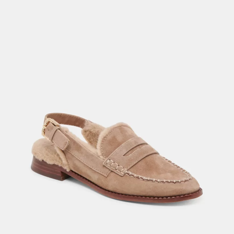 Mules & Clogs | Flats & Loafers | Dolce Vita HARDI PLUSH LOAFERS MUSHROOM SUEDE MUSHROOMSUEDE