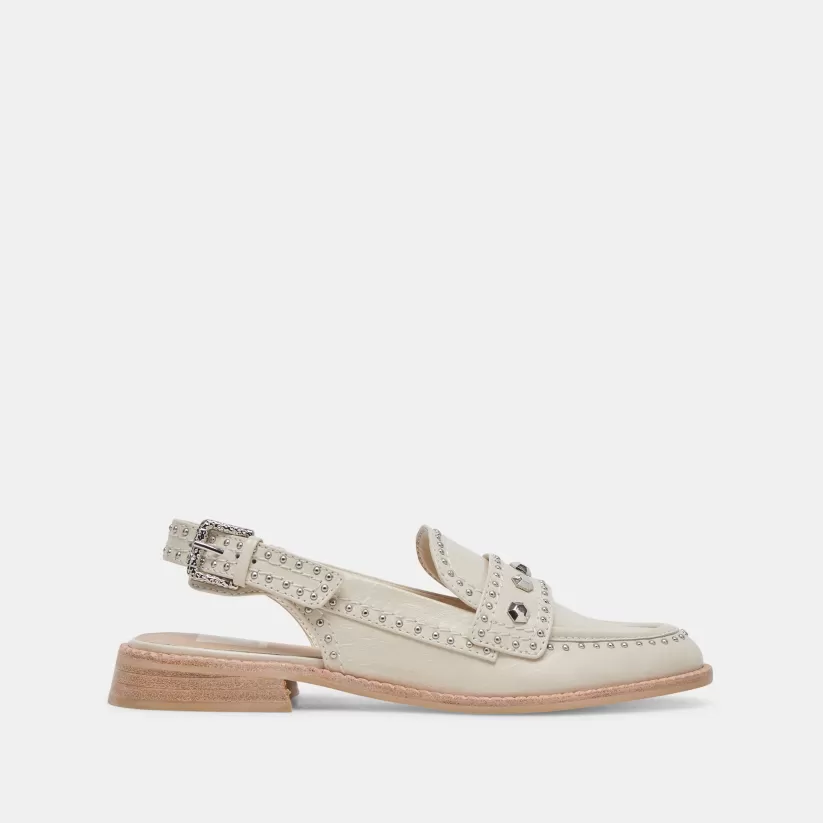 Flats & Loafers | Dolce Vita HARDI STUD LOAFERS IVORY CRINKLE PATENT IVORYCRINKLEPATENT