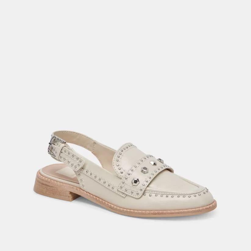 Flats & Loafers | Dolce Vita HARDI STUD LOAFERS IVORY CRINKLE PATENT IVORYCRINKLEPATENT