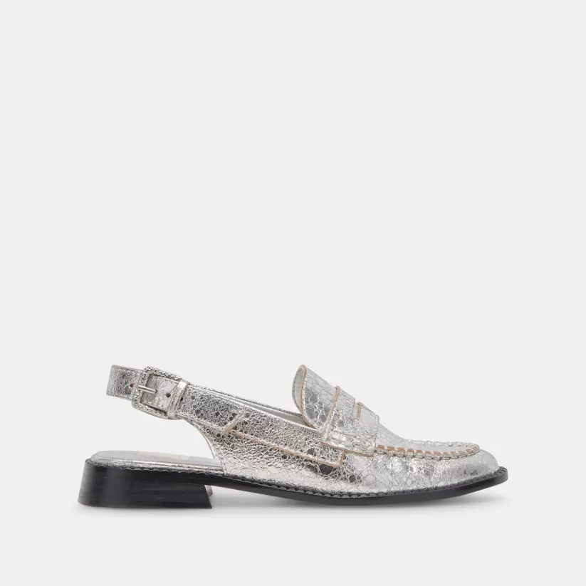 Wide Widths | Flats & Loafers | Dolce Vita HARDI WIDE LOAFERS SILVER CRACKLED LEATHER SILVERCRACKLEDLEATHER