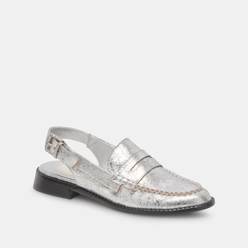 Wide Widths | Flats & Loafers | Dolce Vita HARDI WIDE LOAFERS SILVER CRACKLED LEATHER SILVERCRACKLEDLEATHER
