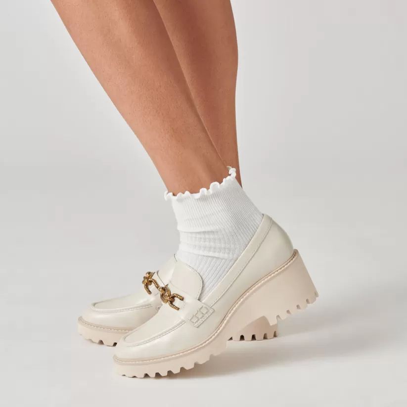 Wedges | Flats & Loafers | Dolce Vita HARLEN LOAFERS IVORY CRINKLE PATENT IVORYCRINKLEPATENT