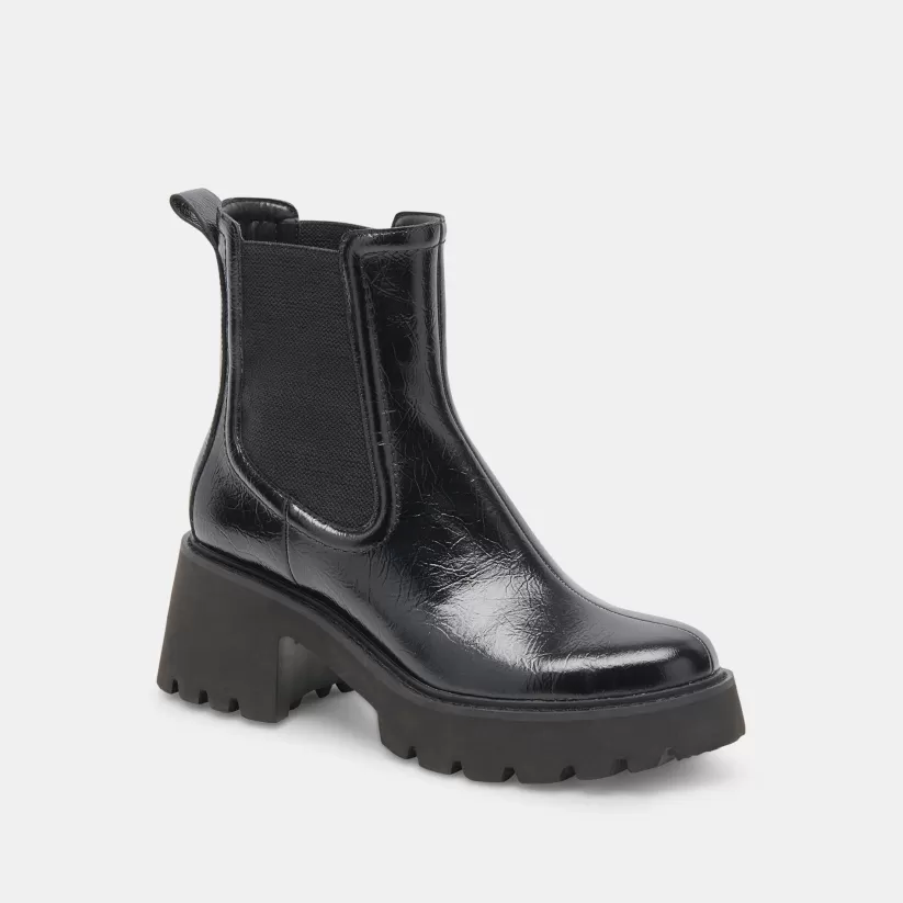 Wide Widths | Dolce Vita HAWK H20 WIDE BOOTIES MIDNIGHT CRINKLE PATENT MIDNIGHTCRINKLEPATENT
