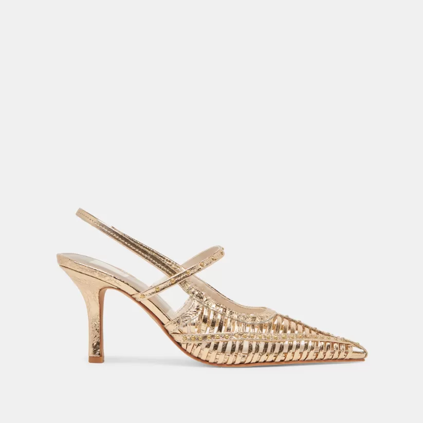 Make It Metallic | Heels | Dolce Vita HENSAL HEELS GOLD DISTRESSED LEATHER GOLDDISTRESSEDLEATHER