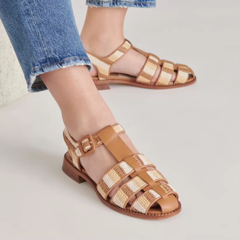 Sandals | Flats & Loafers | Dolce Vita HOLIS SANDALS TAN MULTI RAFFIA TANMULTIRAFFIA