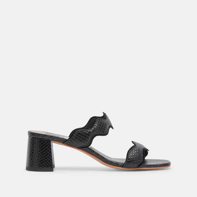 Heels | Dolce Vita ILVA MID HEELS ONYX EMBOSSED LEATHER ONYXEMBOSSEDLEATHER