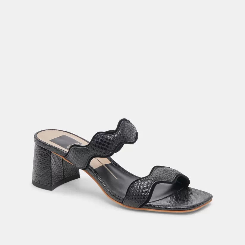 Heels | Dolce Vita ILVA MID HEELS ONYX EMBOSSED LEATHER ONYXEMBOSSEDLEATHER