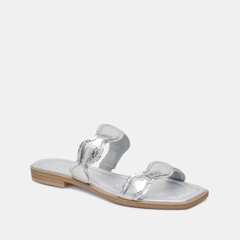 Sandals | Dolce Vita ILVA SANDALS SILVER DISTRESSED LEATHER SILVERDISTRESSEDLEATHER