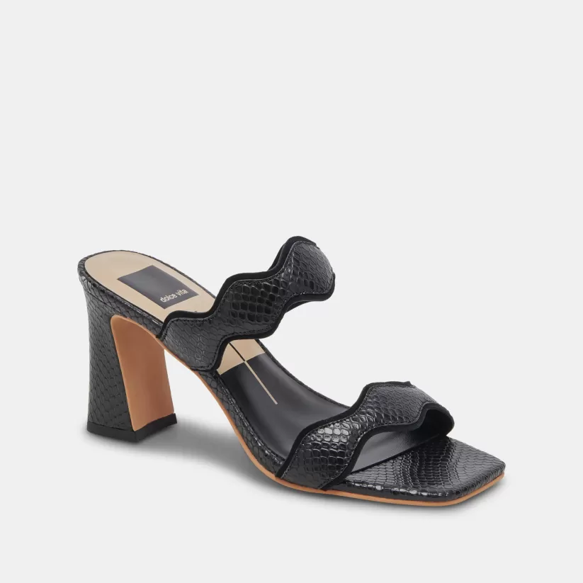 Wide Widths | Heels | Dolce Vita ILVA WIDE HEELS ONYX EMBOSSED LEATHER ONYXEMBOSSEDLEATHER