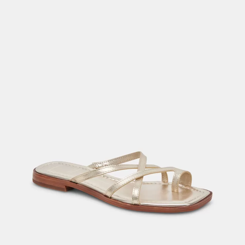 Sandals | Dolce Vita INDIGO SANDALS GOLD DISTRESSED LEATHER GOLDDISTRESSEDLEATHER
