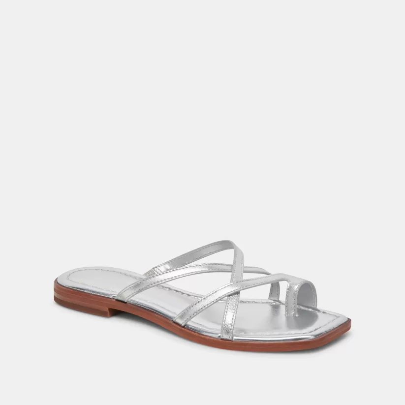 Sandals | Dolce Vita INDIGO SANDALS SILVER DISTRESSED LEATHER SILVERDISTRESSEDLEATHER