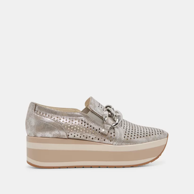 Sneakers | Flats & Loafers | Dolce Vita JHENEE PERFORATED SNEAKERS SILVER NUBUCK SILVERNUBUCK