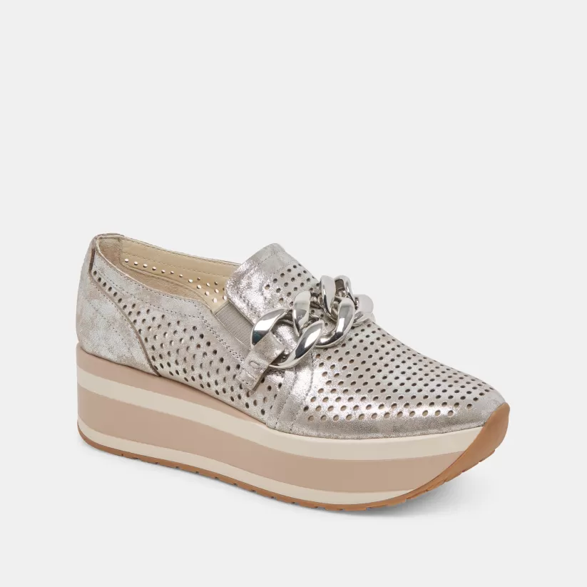 Sneakers | Flats & Loafers | Dolce Vita JHENEE PERFORATED SNEAKERS SILVER NUBUCK SILVERNUBUCK