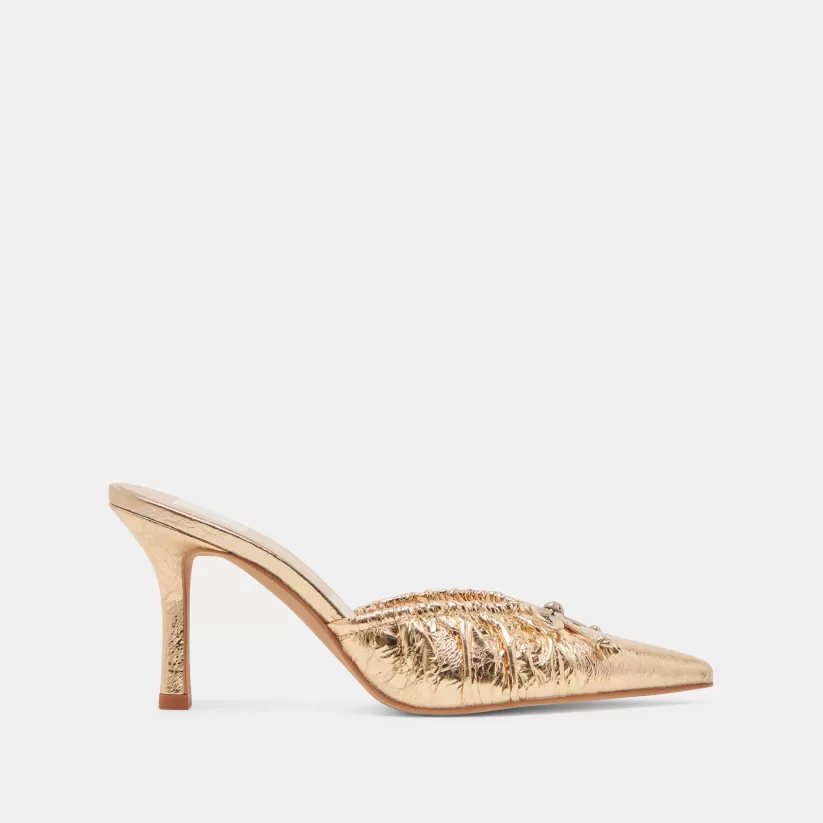Make It Metallic | Mules & Clogs | Dolce Vita KAIRI HEELS GOLD DISTRESSED LEATHER GOLDDISTRESSEDLEATHER