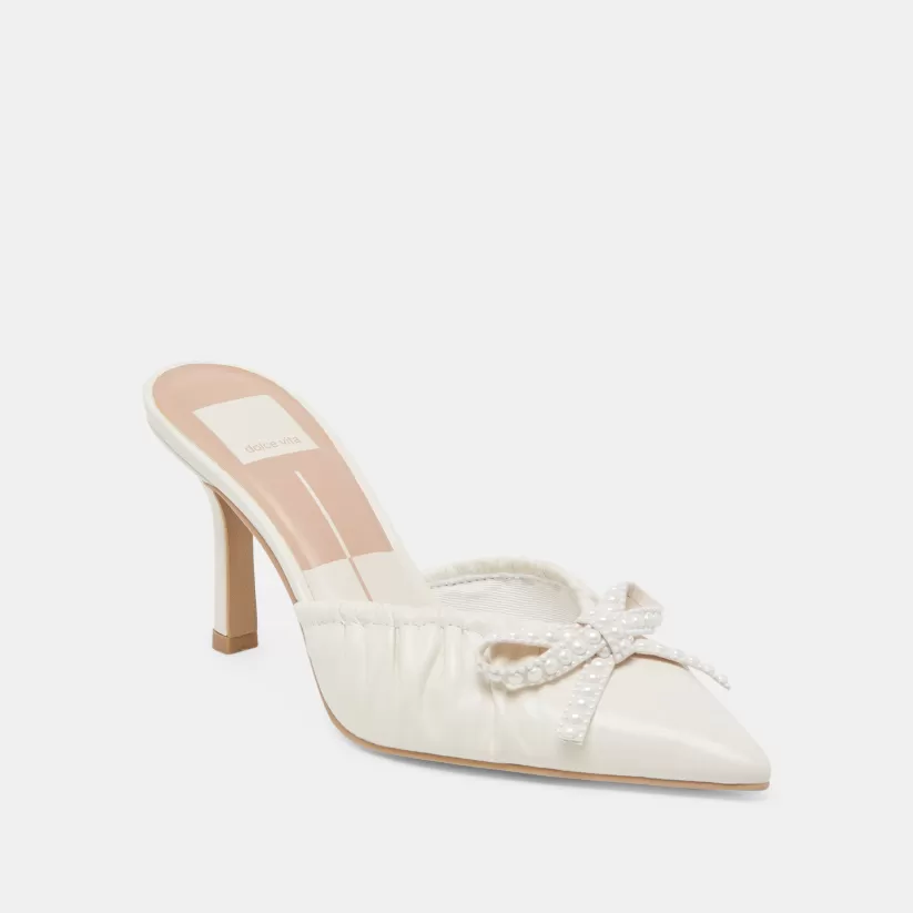 Mules & Clogs | Heels | Dolce Vita KAIRI PEARL HEELS WHITE CRINKLE PATENT WHITECRINKLEPATENT