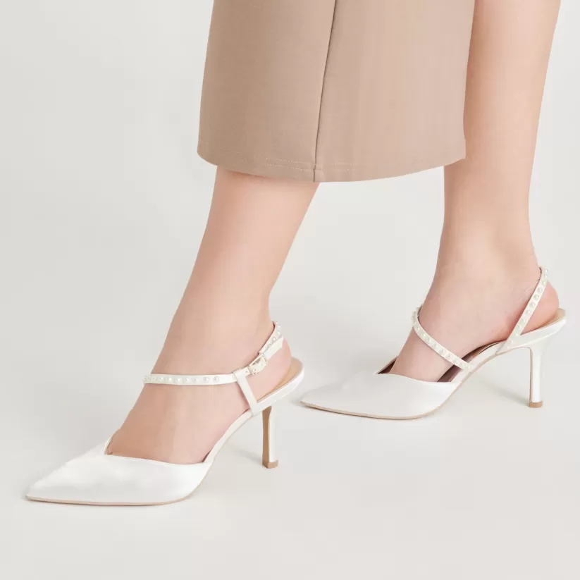 Heels | Dolce Vita KAMRA PEARL HEELS TRUE WHITE SATIN TRUEWHITESATIN