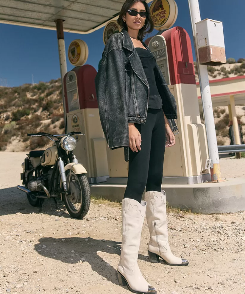 Western Inspired | Tall Boots | Dolce Vita KAMRYN BOOTS OFF WHITE LEATHER OFFWHITELEATHER