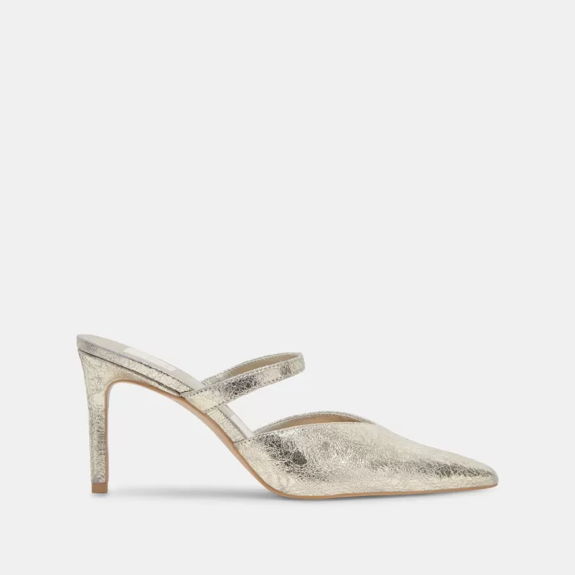 Make It Metallic | Mules & Clogs | Dolce Vita KANIKA HEELS PLATINUM DISTRESSED LEATHER PLATINUMDISTRESSEDLEATHER