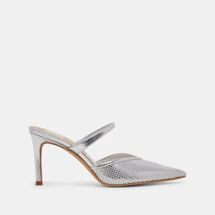 Make It Metallic | Mules & Clogs | Dolce Vita KANIKA MESH HEELS SILVER METALLIC MESH SILVERMETALLICMESH