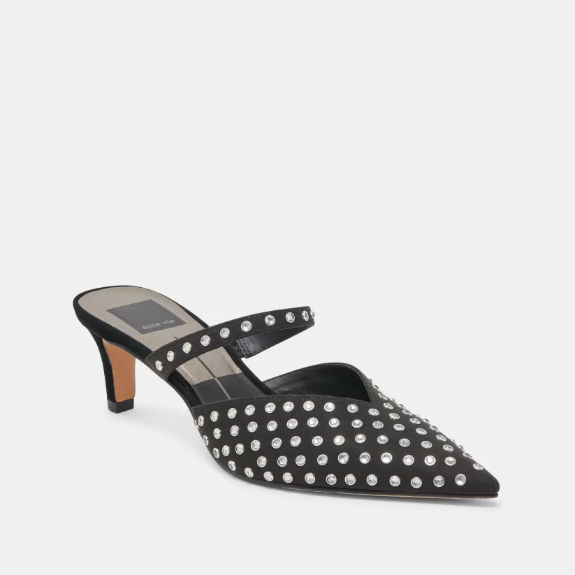 Heels | Dolce Vita KANIKA MID CRYSTAL STUD HEELS BLACK CRYSTAL BLACKCRYSTAL