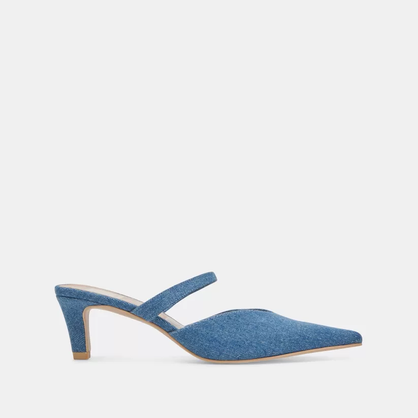 Mules & Clogs | Heels | Dolce Vita KANIKA MID HEELS BLUE DENIM BLUEDENIM