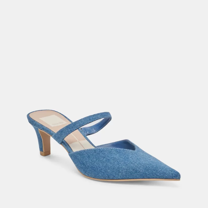 Mules & Clogs | Heels | Dolce Vita KANIKA MID HEELS BLUE DENIM BLUEDENIM