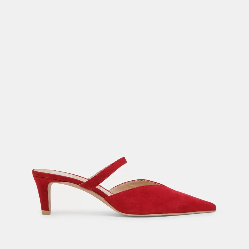 Mules & Clogs | Heels | Dolce Vita KANIKA MID HEELS CRIMSON SUEDE CRIMSONSUEDE