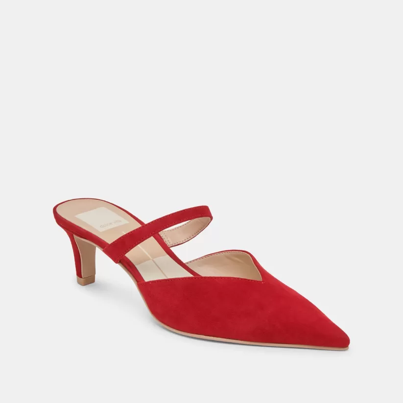 Mules & Clogs | Heels | Dolce Vita KANIKA MID HEELS CRIMSON SUEDE CRIMSONSUEDE