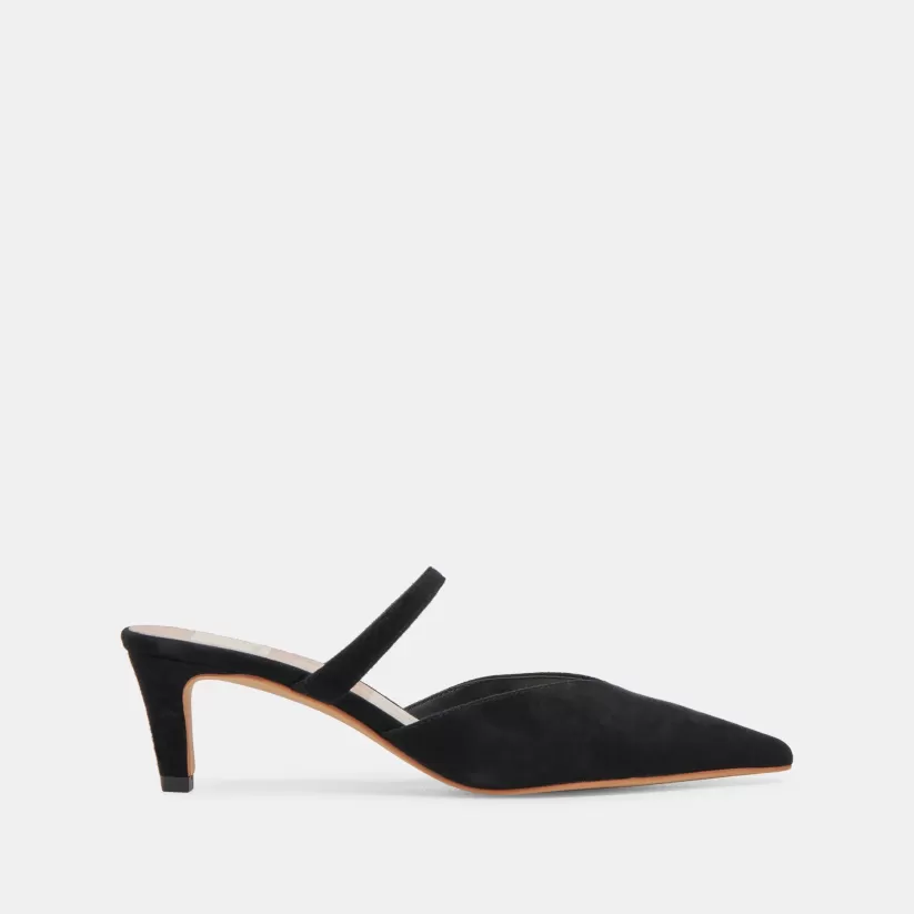 Mules & Clogs | Heels | Dolce Vita KANIKA MID HEELS ONYX SUEDE ONYXSUEDE