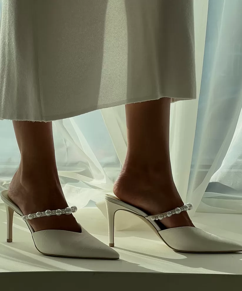 Extended Sizing | Mules & Clogs | Dolce Vita KANIKA PEARL HEELS VANILLA SILK VANILLASILK