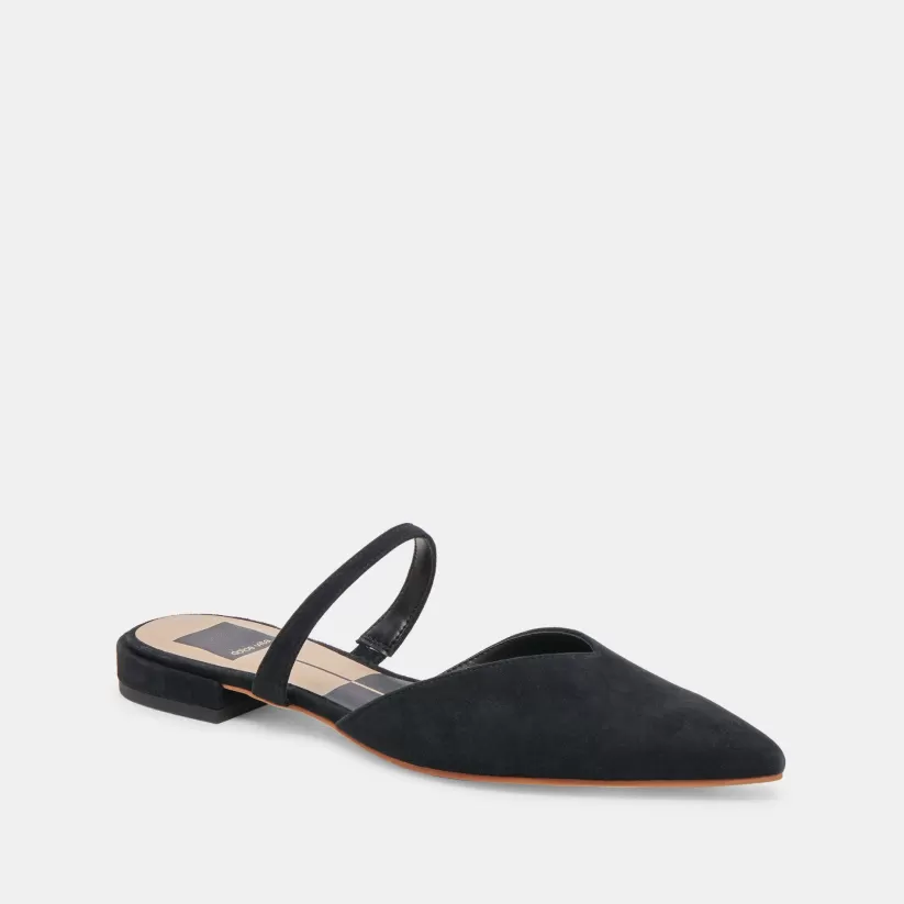 Wide Widths | Mules & Clogs | Dolce Vita KANIKA WIDE FLATS ONYX SUEDE ONYXSUEDE