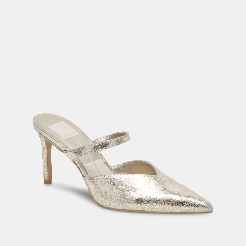 Make It Metallic | Wide Widths | Dolce Vita KANIKA WIDE HEELS PLATINUM DISTRESSED LEATHER PLATINUMDISTRESSEDLEATHER