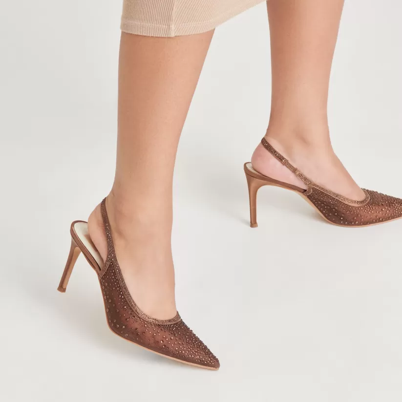 Heels | Dolce Vita KAYE CRYSTAL HEELS MID BROWN MESH MIDBROWNMESH