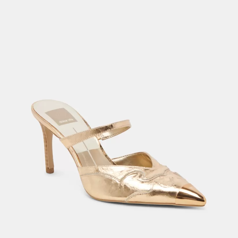Heels | Dolce Vita KLOVER HEELS GOLD DISTRESSED LEATHER GOLDDISTRESSEDLEATHER