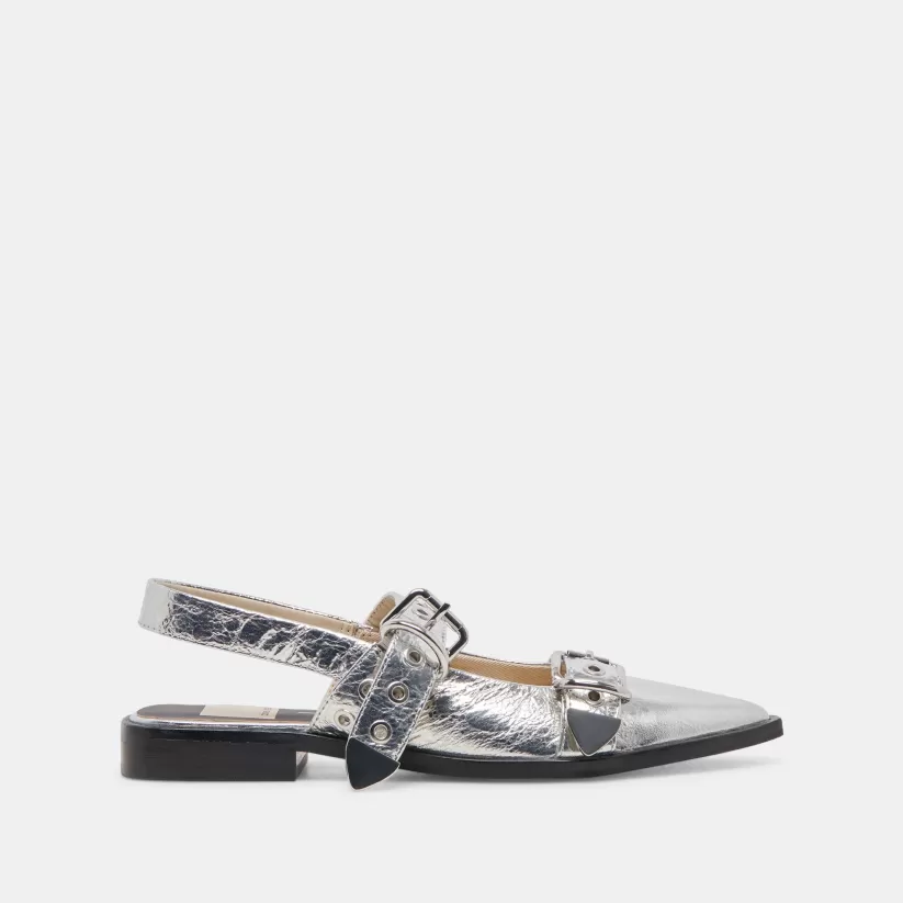 Mary Janes | Make It Metallic | Dolce Vita LABELL FLATS SILVER DISTRESSED LEATHER SILVERDISTRESSEDLEATHER