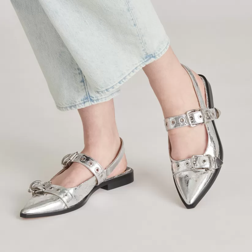 Mary Janes | Make It Metallic | Dolce Vita LABELL FLATS SILVER DISTRESSED LEATHER SILVERDISTRESSEDLEATHER